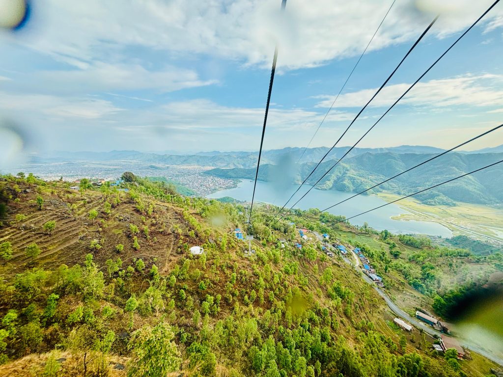 view from Saragkot towards fewa lake, Pokhara