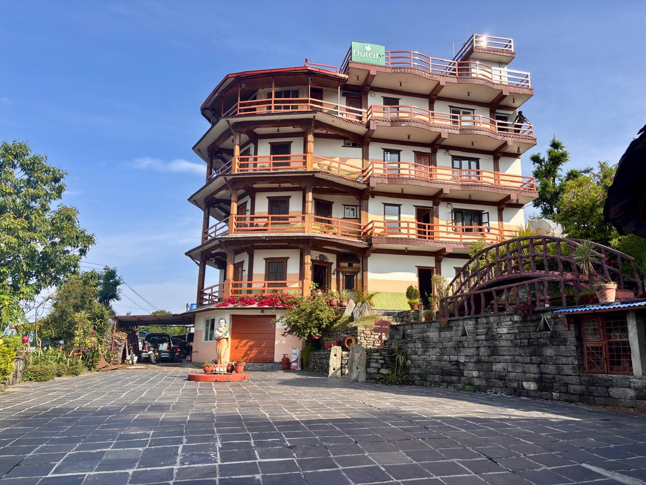 Yoga retreat in Pokhara Nepal at Unmani Yoga Retreat with Himalayan mountain views